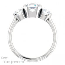 14k White Gold Asscher Cut Forever One Engagement Ring Setting #GTJ1269-asscher-fo-w 2 14k White Gold Asscher Cut Forever One Engagement Ring Setting #GTJ1269-asscher-fo-w