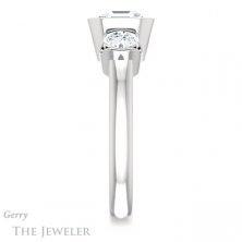 14k White Gold Asscher Cut Forever One Engagement Ring Setting #GTJ1269-asscher-fo-w 3 14k White Gold Asscher Cut Forever One Engagement Ring Setting #GTJ1269-asscher-fo-w