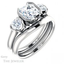 14k White Gold Asscher Cut Forever One Engagement Ring Setting #GTJ1269-asscher-fo-w 6 14k White Gold Asscher Cut Forever One Engagement Ring Setting #GTJ1269-asscher-fo-w