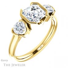 14k Yellow Gold Asscher Cut Forever One Engagement Ring Setting #GTJ1269-asscher-fo-y 4 14k Yellow Gold Asscher Cut Forever One Engagement Ring Setting #GTJ1269-asscher-fo-y