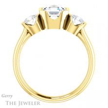 14k Yellow Gold Asscher Cut Forever One Engagement Ring Setting #GTJ1269-asscher-fo-y 2 14k Yellow Gold Asscher Cut Forever One Engagement Ring Setting #GTJ1269-asscher-fo-y