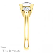 14k Yellow Gold Asscher Cut Forever One Engagement Ring Setting #GTJ1269-asscher-fo-y 3 14k Yellow Gold Asscher Cut Forever One Engagement Ring Setting #GTJ1269-asscher-fo-y
