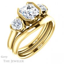 14k Yellow Gold Asscher Cut Forever One Engagement Ring Setting #GTJ1269-asscher-fo-y 6 14k Yellow Gold Asscher Cut Forever One Engagement Ring Setting #GTJ1269-asscher-fo-y