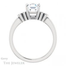 14k White Gold Asscher Cut Forever One Engagement Ring Setting #GTJ1270-asscher-fo-w