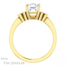 14k Yellow Gold Asscher Cut Forever One Engagement Ring Setting #GTJ1270-asscher-fo-y