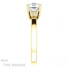14k Yellow Gold Asscher Cut Forever One Engagement Ring Setting #GTJ1270-asscher-fo-y