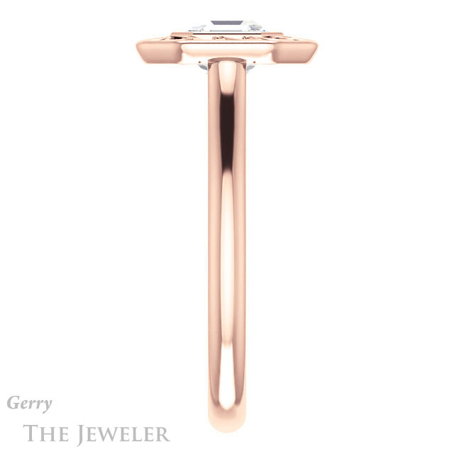 Asscher Cut Forever One Engagement Ring Setting #GTJ1275-asscher-fo-r | Gerry The Jeweler 14k Rose Gold Asscher Cut Forever One Engagement Ring Setting #GTJ1275-asscher-fo-r
