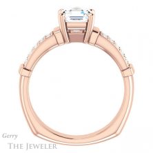 14k Rose Gold Asscher Cut Forever One Engagement Ring Setting #GTJ1279-asscher-fo-r