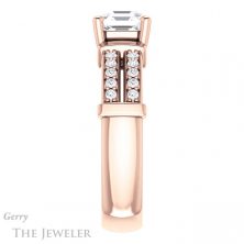 14k Rose Gold Asscher Cut Forever One Engagement Ring Setting #GTJ1279-asscher-fo-r