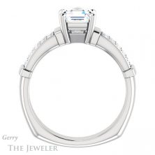 14k White Gold Asscher Cut Forever One Engagement Ring Setting #GTJ1279-asscher-fo-w