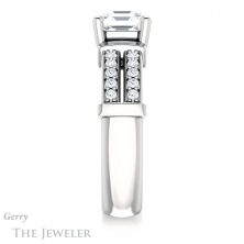 14k White Gold Asscher Cut Forever One Engagement Ring Setting #GTJ1279-asscher-fo-w