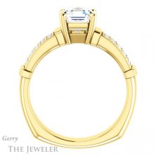 14k Yellow Gold Asscher Cut Forever One Engagement Ring Setting #GTJ1279-asscher-fo-y