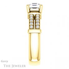 14k Yellow Gold Asscher Cut Forever One Engagement Ring Setting #GTJ1279-asscher-fo-y