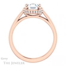 14k Rose Gold Asscher Cut Forever One Engagement Ring Setting #GTJ1284-asscher-fo-r 2 14k Rose Gold Asscher Cut Forever One Engagement Ring Setting #GTJ1284-asscher-fo-r