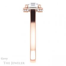 14k Rose Gold Asscher Cut Forever One Engagement Ring Setting #GTJ1284-asscher-fo-r 3 14k Rose Gold Asscher Cut Forever One Engagement Ring Setting #GTJ1284-asscher-fo-r
