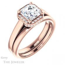 14k Rose Gold Asscher Cut Forever One Engagement Ring Setting #GTJ1284-asscher-fo-r 6 14k Rose Gold Asscher Cut Forever One Engagement Ring Setting #GTJ1284-asscher-fo-r
