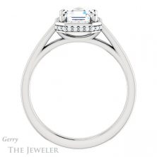 14k White Gold Asscher Cut Forever One Engagement Ring Setting #GTJ1284-asscher-fo-w 2 14k White Gold Asscher Cut Forever One Engagement Ring Setting #GTJ1284-asscher-fo-w