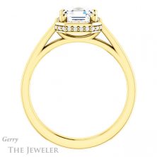 14k Yellow Gold Asscher Cut Forever One Engagement Ring Setting #GTJ1284-asscher-fo-y 2 14k Yellow Gold Asscher Cut Forever One Engagement Ring Setting #GTJ1284-asscher-fo-y
