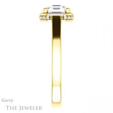 14k Yellow Gold Asscher Cut Forever One Engagement Ring Setting #GTJ1284-asscher-fo-y 3 14k Yellow Gold Asscher Cut Forever One Engagement Ring Setting #GTJ1284-asscher-fo-y