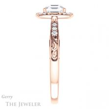 14k Rose Gold Asscher Cut Forever One Engagement Ring Setting #GTJ900-asscher-fo-r