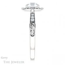 14k White Gold Asscher Cut Forever One Engagement Ring Setting #GTJ900-asscher-fo-w
