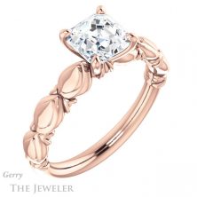 14k Rose Gold Asscher Cut Forever One Engagement Ring Setting #GTJ901-asscher-fo-r