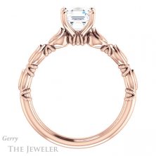 14k Rose Gold Asscher Cut Forever One Engagement Ring Setting #GTJ901-asscher-fo-r