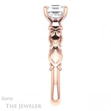 14k Rose Gold Asscher Cut Forever One Engagement Ring Setting #GTJ901-asscher-fo-r