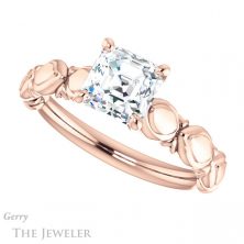 14k Rose Gold Asscher Cut Forever One Engagement Ring Setting #GTJ901-asscher-fo-r