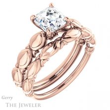 14k Rose Gold Asscher Cut Forever One Engagement Ring Setting #GTJ901-asscher-fo-r