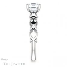 14k White Gold Asscher Cut Forever One Engagement Ring Setting #GTJ901-asscher-fo-w