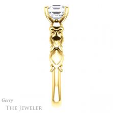14k Yellow Gold Asscher Cut Forever One Engagement Ring Setting #GTJ901-asscher-fo-y