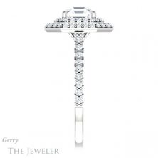 14k White Gold Asscher Cut Forever One Engagement Ring Setting #GTJ903-asscher-fo-w