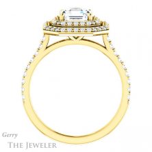 14k Yellow Gold Asscher Cut Forever One Engagement Ring Setting #GTJ903-asscher-fo-y 2 14k Yellow Gold Asscher Cut Forever One Engagement Ring Setting #GTJ903-asscher-fo-y