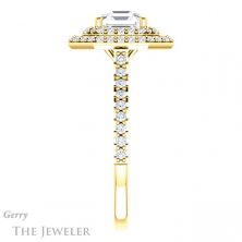 14k Yellow Gold Asscher Cut Forever One Engagement Ring Setting #GTJ903-asscher-fo-y 3 14k Yellow Gold Asscher Cut Forever One Engagement Ring Setting #GTJ903-asscher-fo-y