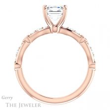 14k Rose Gold Asscher Cut Forever One Engagement Ring Setting #GTJ904-asscher-fo-r 2 14k Rose Gold Asscher Cut Forever One Engagement Ring Setting #GTJ904-asscher-fo-r