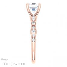 14k Rose Gold Asscher Cut Forever One Engagement Ring Setting #GTJ904-asscher-fo-r 3 14k Rose Gold Asscher Cut Forever One Engagement Ring Setting #GTJ904-asscher-fo-r