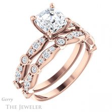 14k Rose Gold Asscher Cut Forever One Engagement Ring Setting #GTJ904-asscher-fo-r 6 14k Rose Gold Asscher Cut Forever One Engagement Ring Setting #GTJ904-asscher-fo-r