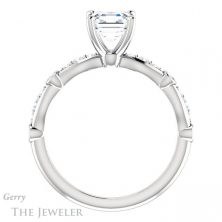 14k White Gold Asscher Cut Forever One Engagement Ring Setting #GTJ904-asscher-fo-w 2 14k White Gold Asscher Cut Forever One Engagement Ring Setting #GTJ904-asscher-fo-w