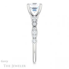 14k White Gold Asscher Cut Forever One Engagement Ring Setting #GTJ904-asscher-fo-w 3 14k White Gold Asscher Cut Forever One Engagement Ring Setting #GTJ904-asscher-fo-w