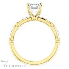 14k Yellow Gold Asscher Cut Forever One Engagement Ring Setting #GTJ904-asscher-fo-y 2 14k Yellow Gold Asscher Cut Forever One Engagement Ring Setting #GTJ904-asscher-fo-y