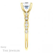 14k Yellow Gold Asscher Cut Forever One Engagement Ring Setting #GTJ904-asscher-fo-y 3 14k Yellow Gold Asscher Cut Forever One Engagement Ring Setting #GTJ904-asscher-fo-y