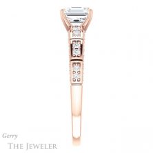 14k Rose Gold Asscher Cut Forever One Engagement Ring Setting #GTJ905-asscher-fo-r