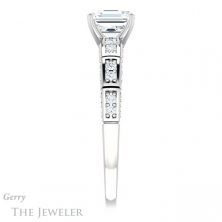14k White Gold Asscher Cut Forever One Engagement Ring Setting #GTJ905-asscher-fo-w