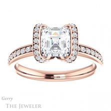 14k Rose Gold Asscher Cut Forever One Engagement Ring Setting #GTJ906-asscher-fo-r 1 14k Rose Gold Asscher Cut Forever One Engagement Ring Setting #GTJ906-asscher-fo-r