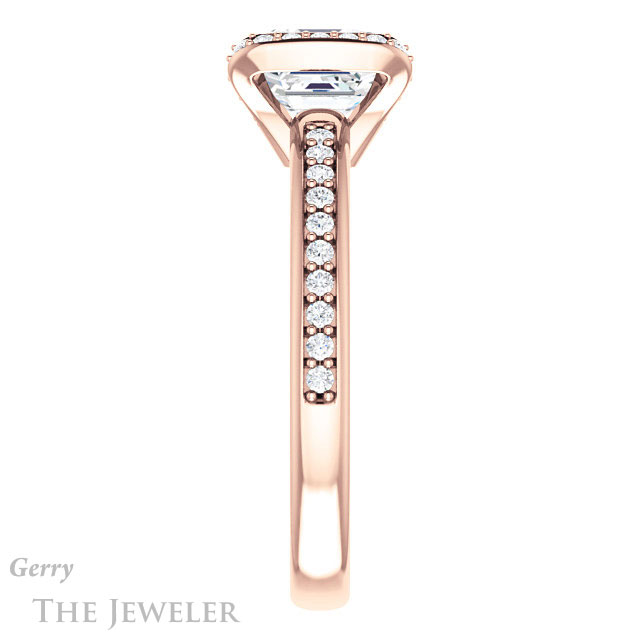 14k Rose Gold Asscher Cut Forever One Engagement Ring Setting #GTJ906-asscher-fo-r 3 14k Rose Gold Asscher Cut Forever One Engagement Ring Setting #GTJ906-asscher-fo-r