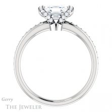 14k White Gold Asscher Cut Forever One Engagement Ring Setting #GTJ906-asscher-fo-w 2 14k White Gold Asscher Cut Forever One Engagement Ring Setting #GTJ906-asscher-fo-w
