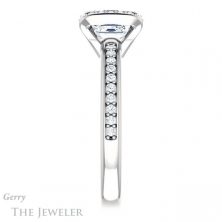 14k White Gold Asscher Cut Forever One Engagement Ring Setting #GTJ906-asscher-fo-w 3 14k White Gold Asscher Cut Forever One Engagement Ring Setting #GTJ906-asscher-fo-w