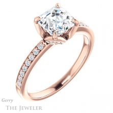 14k Rose Gold Asscher Cut Forever One Engagement Ring Setting #GTJ913-asscher-fo-r 4 14k Rose Gold Asscher Cut Forever One Engagement Ring Setting #GTJ913-asscher-fo-r