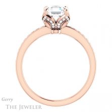 14k Rose Gold Asscher Cut Forever One Engagement Ring Setting #GTJ913-asscher-fo-r 2 14k Rose Gold Asscher Cut Forever One Engagement Ring Setting #GTJ913-asscher-fo-r